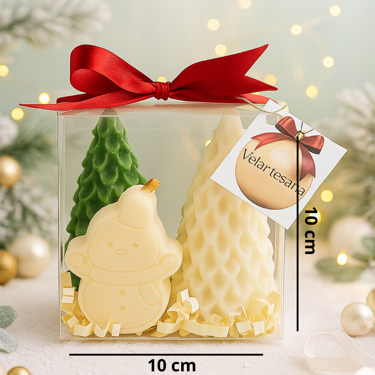 CAJA 6 UNIDADES Velartesana  Pino Nevado y Muñeco de Nieve