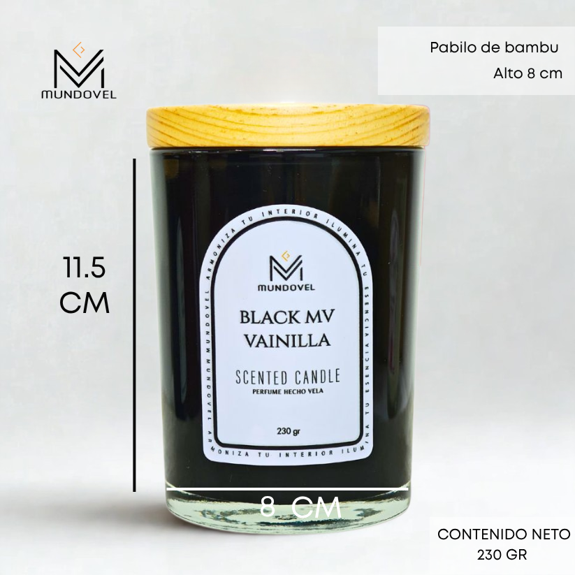 SCENTED CANDLE - BLACK MV VAINILLA