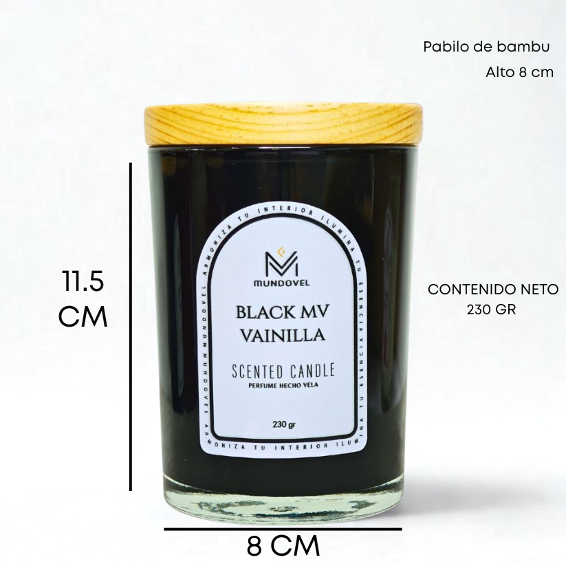 SCENTED CANDLE - BLACK MV VAINILLA