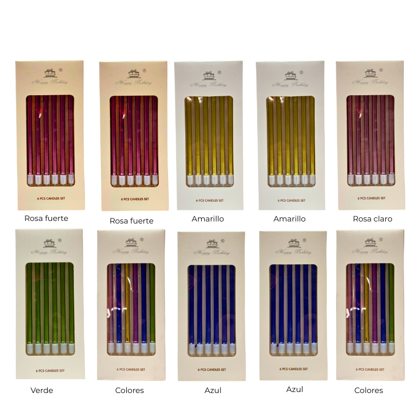 Set de 10 Paquetes de Party Candle – Happy Birthday